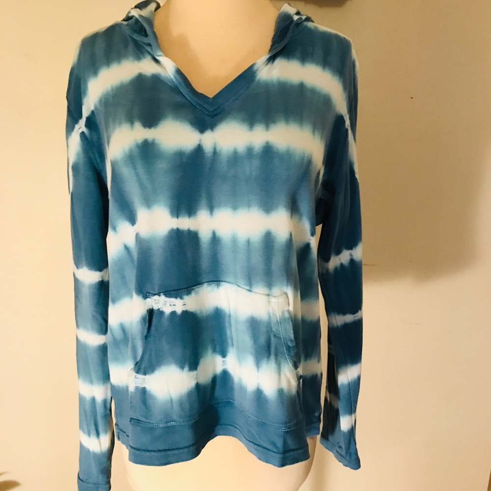 SOLD - Tye Dye! Light Blue & White Tye Dye Hoodie